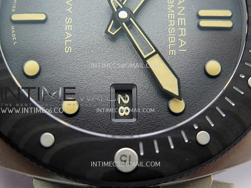 PAM1669 Carbotech 47mm VSF 1:1 Best Edition Ombre Black Dial Blue Markers On Camouflage Strap P.900 Clone